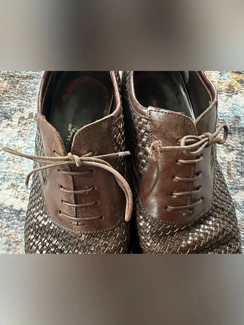 Salvatore Ferragamo Woven Leather Wingtip Shoes Brown - Size 9 (US 10)